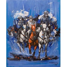 Naeem Rind, 16 x 20 Inch, Acrylic on Canvas, Horse Painting, AC-NAR-064